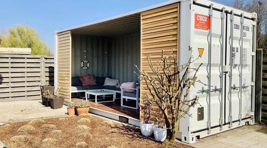 Tuinkamer van zeecontainer | Overkapping tuin