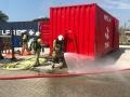 Oefenunit rode container met slede voor brandweer | CBOX Containers